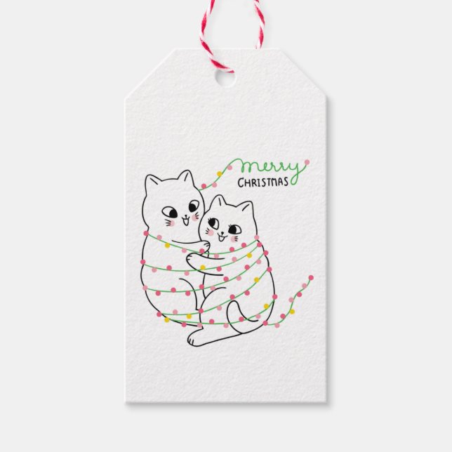 Merry Christmas Cat Gift Tags (Front)