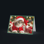 Merry Christmas Cat Holiday Card<br><div class="desc">Cute Merry Christmas Cat background</div>