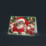 Merry Christmas Cat Holiday Card<br><div class="desc">Cute Merry Christmas Cat background</div>