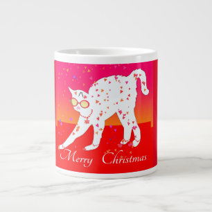 Merry Christmas Cat Holiday Large Coffee Mug