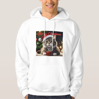Merry Christmas Cat Hoodie