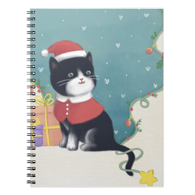Merry Christmas: Cat Illustration Art Notebook (Front)
