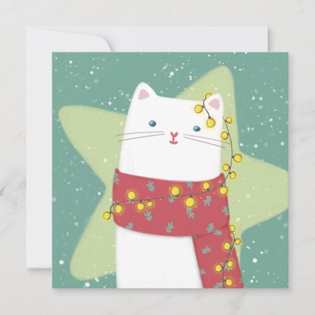 Merry Christmas: Cat Illustration Card (Front)