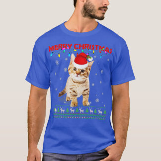 Merry Christmas Cat Matching Family Pyjamas Meowy  T-Shirt