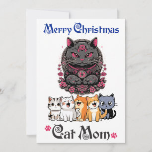 Merry Christmas Cat Mum Greeting Card