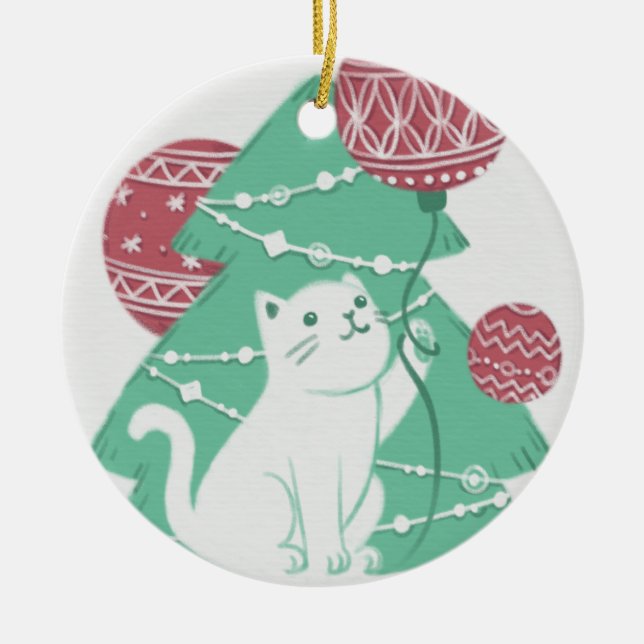Merry Christmas: Cat & Ornaments (Front)