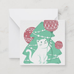 Merry Christmas: Cat & Ornaments Card