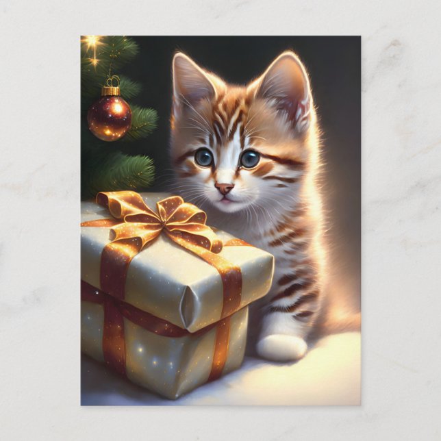 Merry Christmas cat Postcard (Front)