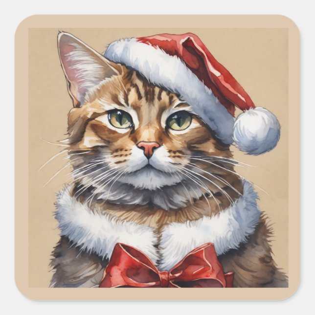 Merry Christmas Cat sticker (Front)
