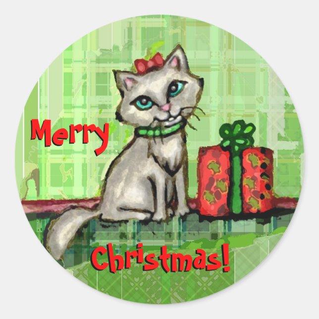 Merry Christmas Cat Stickers (Front)