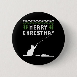 Merry Christmas Cat Ugly Sweater 6 Cm Round Badge