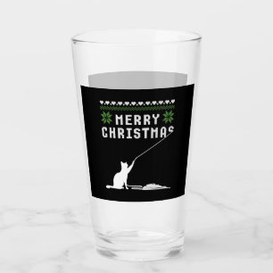Merry Christmas Cat Ugly Sweater Glass