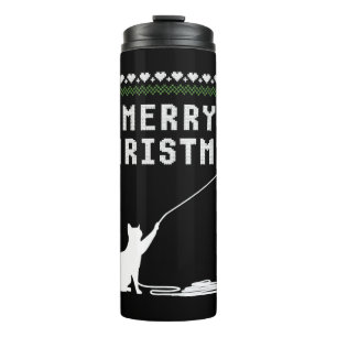 Merry Christmas Cat Ugly Sweater Thermal Tumbler