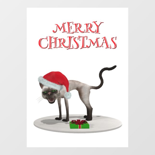 Merry Christmas. Cat with Santa hat (Sheet)