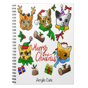 Merry Christmas Cats Notebook