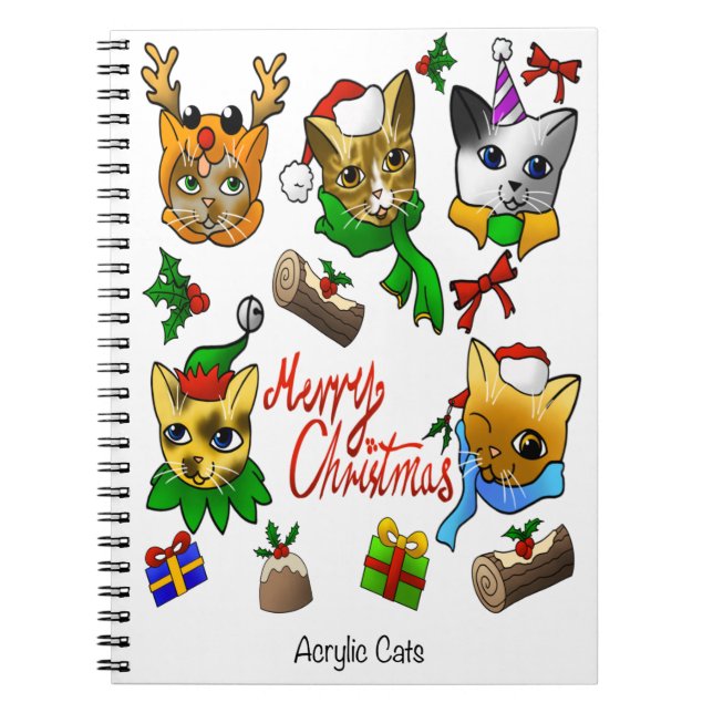 Merry Christmas Cats Notebook (Front)