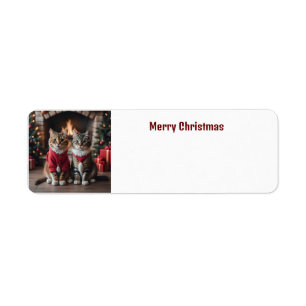 Merry Christmas Cats Return Address Label
