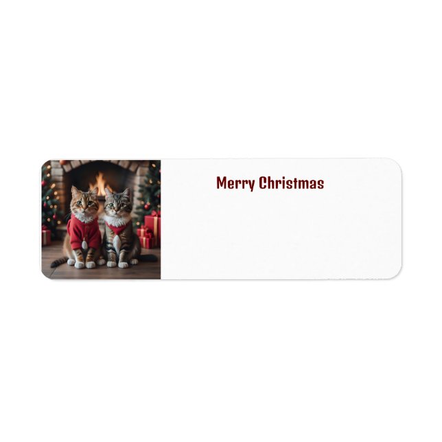 Merry Christmas Cats Return Address Label (Front)