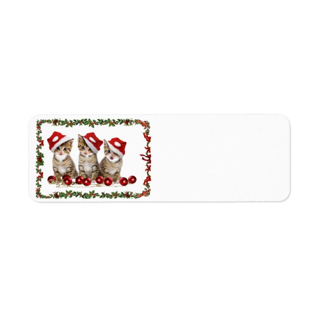 Merry Christmas Cats Return Address Label (Front)
