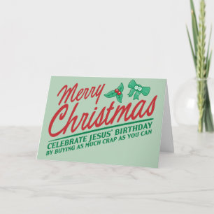 Merry Christmas - Celebrate Jesus' Birthday Holiday Card