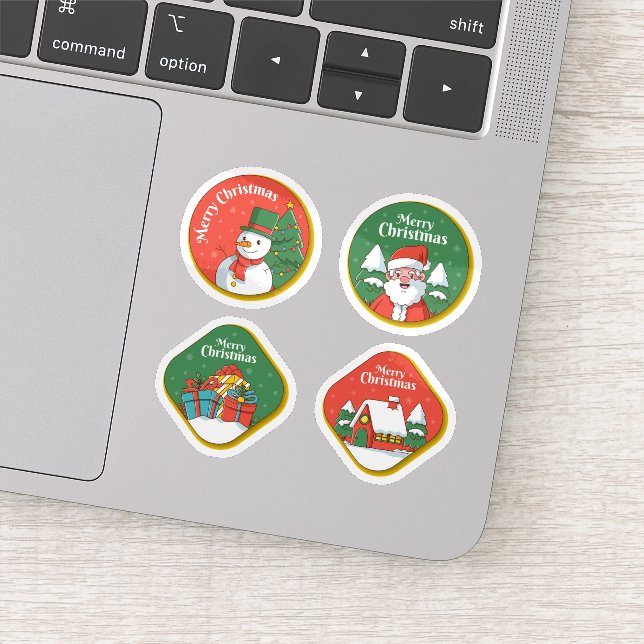 Merry christmas celebration sticker collection (Detail)