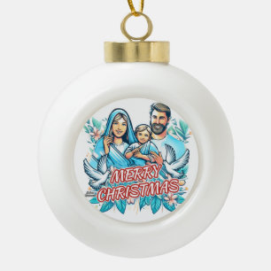 Merry Christmas  Ceramic Ball Christmas Ornament