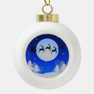 Merry Christmas Ceramic Ball Christmas Ornament