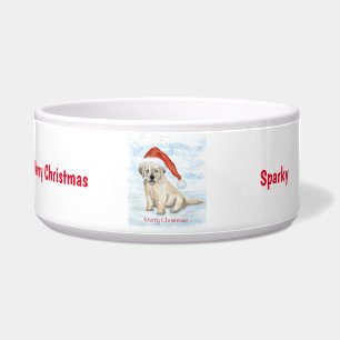 Merry Christmas Ceramic Dog Bowl