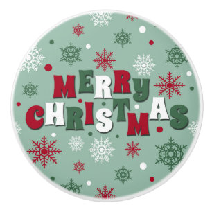 Merry Christmas Ceramic Knob