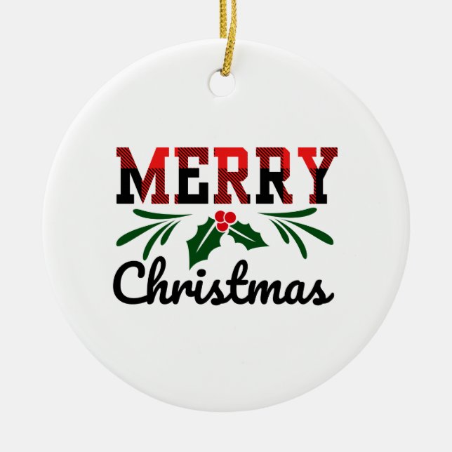 Merry Christmas Ceramic Ornament (Front)