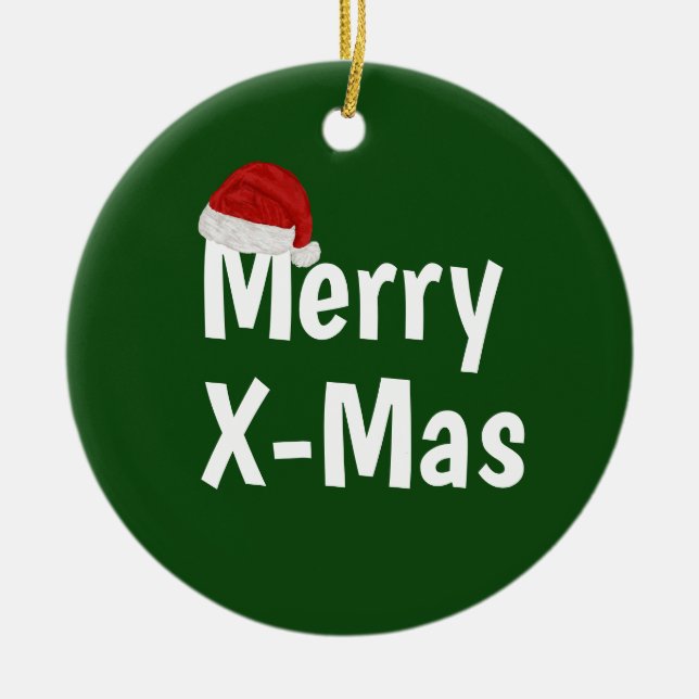 Merry Christmas Ceramic Ornament (Front)