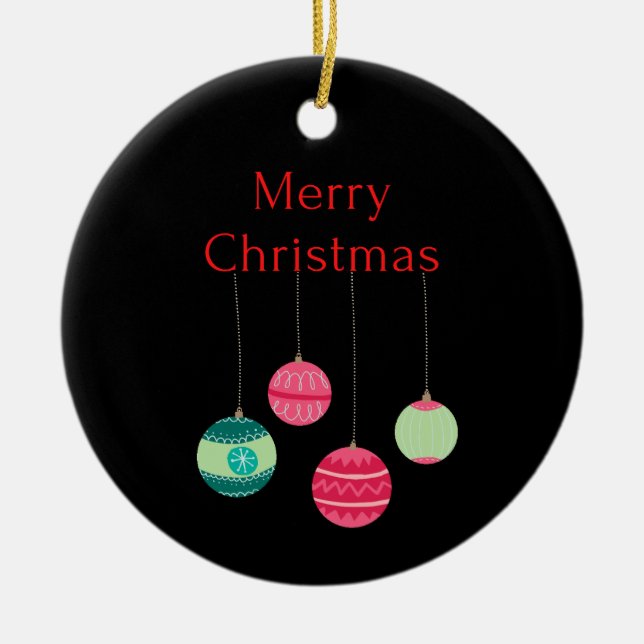 merry christmas ceramic ornament (Front)