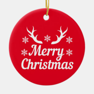 Merry Christmas Ceramic Ornament