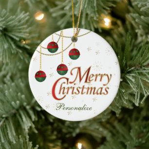 Merry Christmas Ceramic Ornament