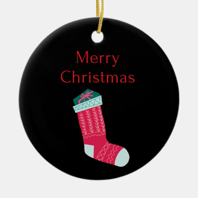 merry christmas  ceramic ornament (Front)