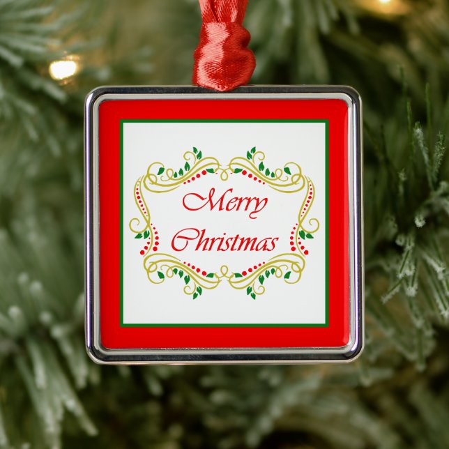 Merry Christmas Ceramic Ornament (Tree)