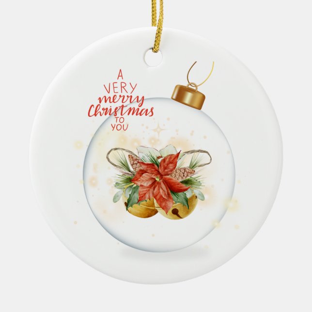 Merry Christmas  Ceramic Ornament (Front)