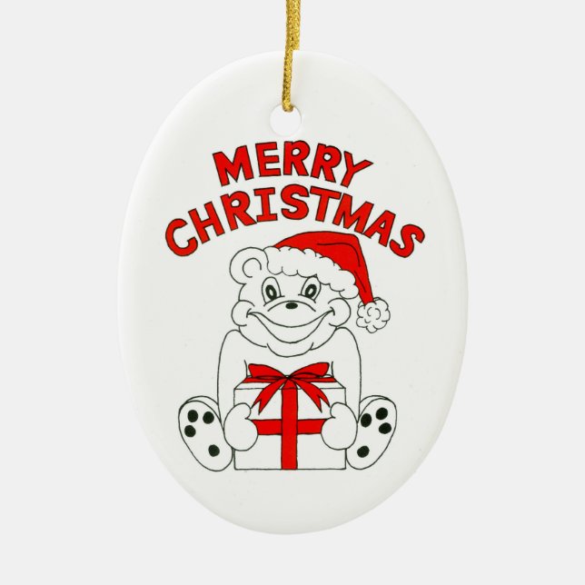 Merry Christmas Ceramic Ornament (Front)