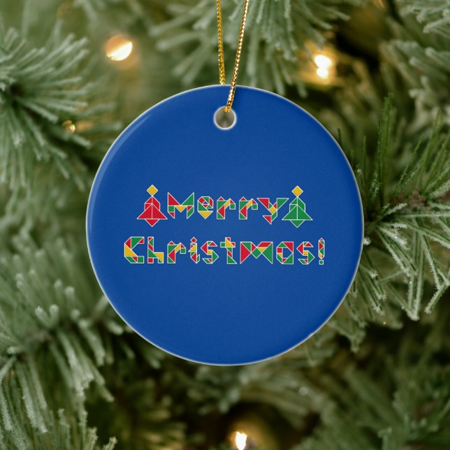 Merry Christmas! Ceramic Ornament (Tree)