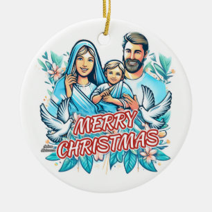 Merry Christmas Ceramic Ornament