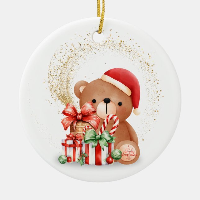 Merry Christmas  Ceramic Ornament (Front)