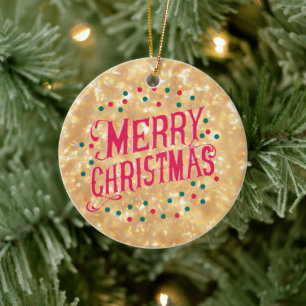 Merry Christmas Ceramic Ornament