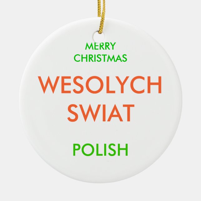 MERRY CHRISTMAS, CERAMIC ORNAMENT (Front)