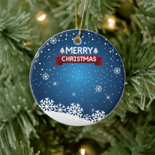 Merry Christmas Ceramic Ornament