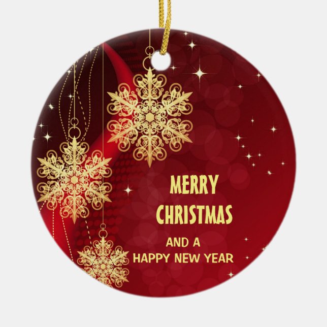 "Merry Christmas"  Ceramic Ornament (Front)