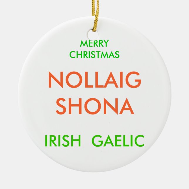 MERRY CHRISTMAS, CERAMIC ORNAMENT (Front)