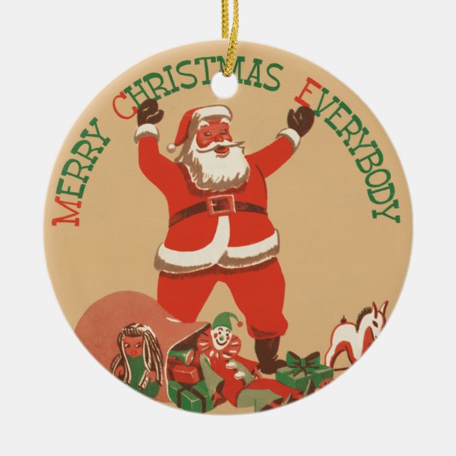 Merry Christmas        Ceramic Ornament (Front)