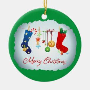 Merry Christmas Ceramic Ornament