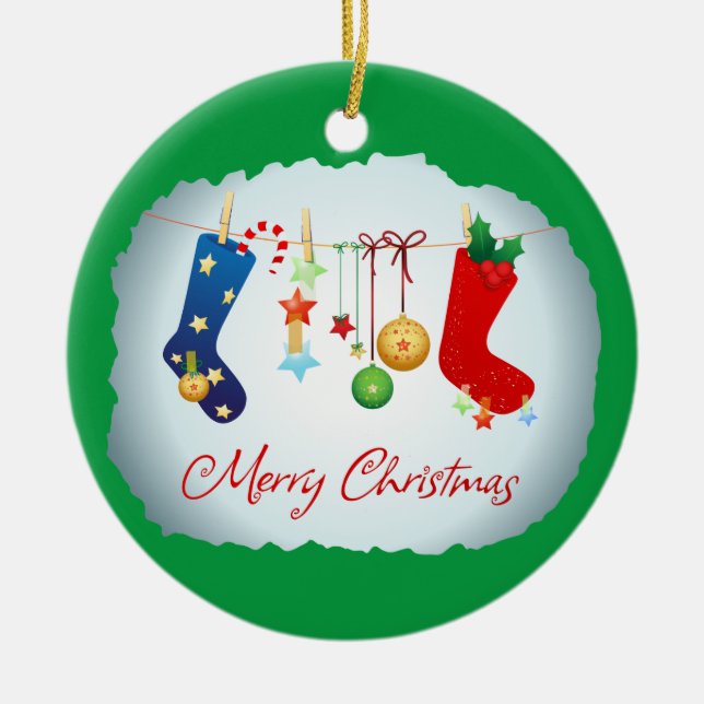 Merry Christmas  Ceramic Ornament (Front)