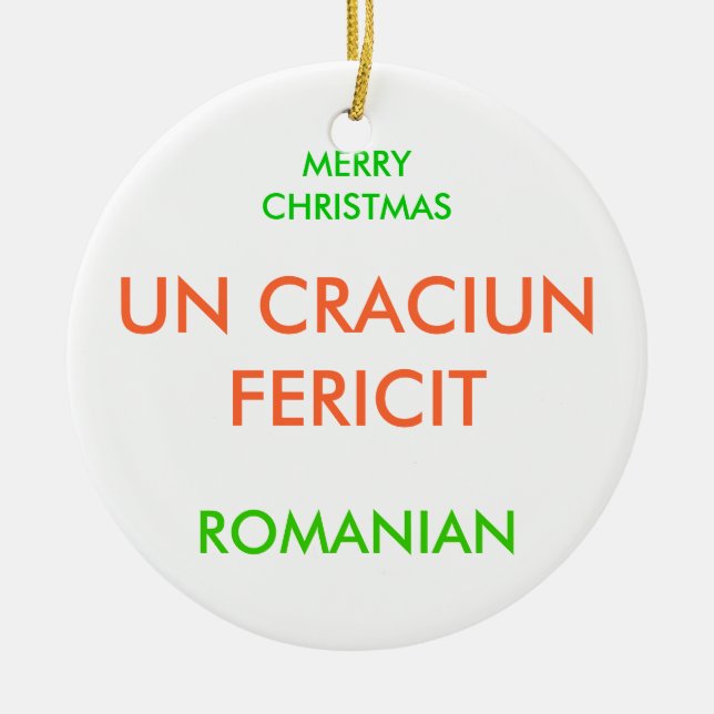 MERRY CHRISTMAS, CERAMIC ORNAMENT (Front)